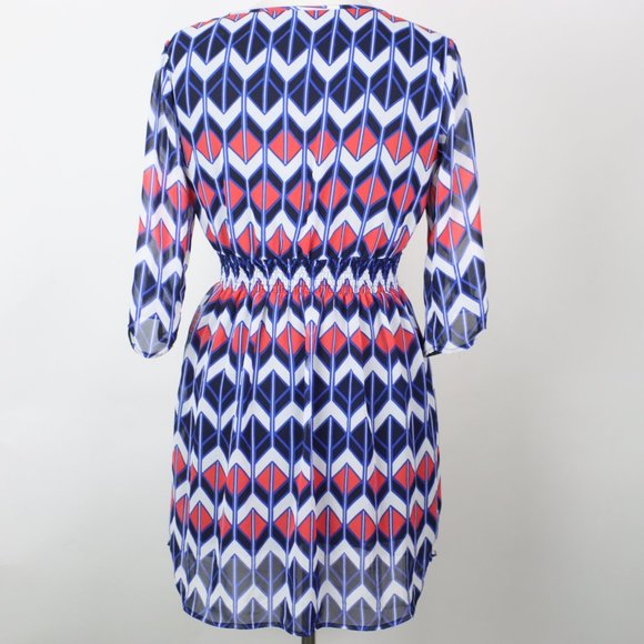 ENFOCUS Geometric Elastic Waist Dress PETITE 4P - Picture 3 of 6